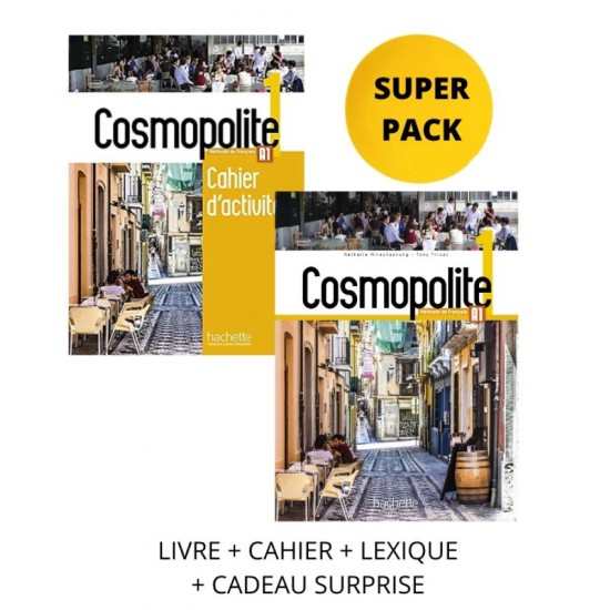 COSMOPOLITE 1 SUPER PACK (LIVRE + CAHIER + LEXIQUE + CADEAU SURPRISE) -  - 2021