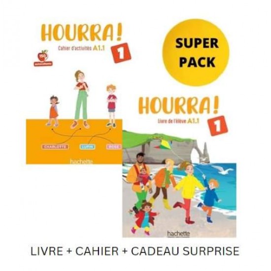 HOURRA! 1 SUPER PACK (LIVRE + CAHIER + CADEAU SURPRISE) - HUGUES DENISOT